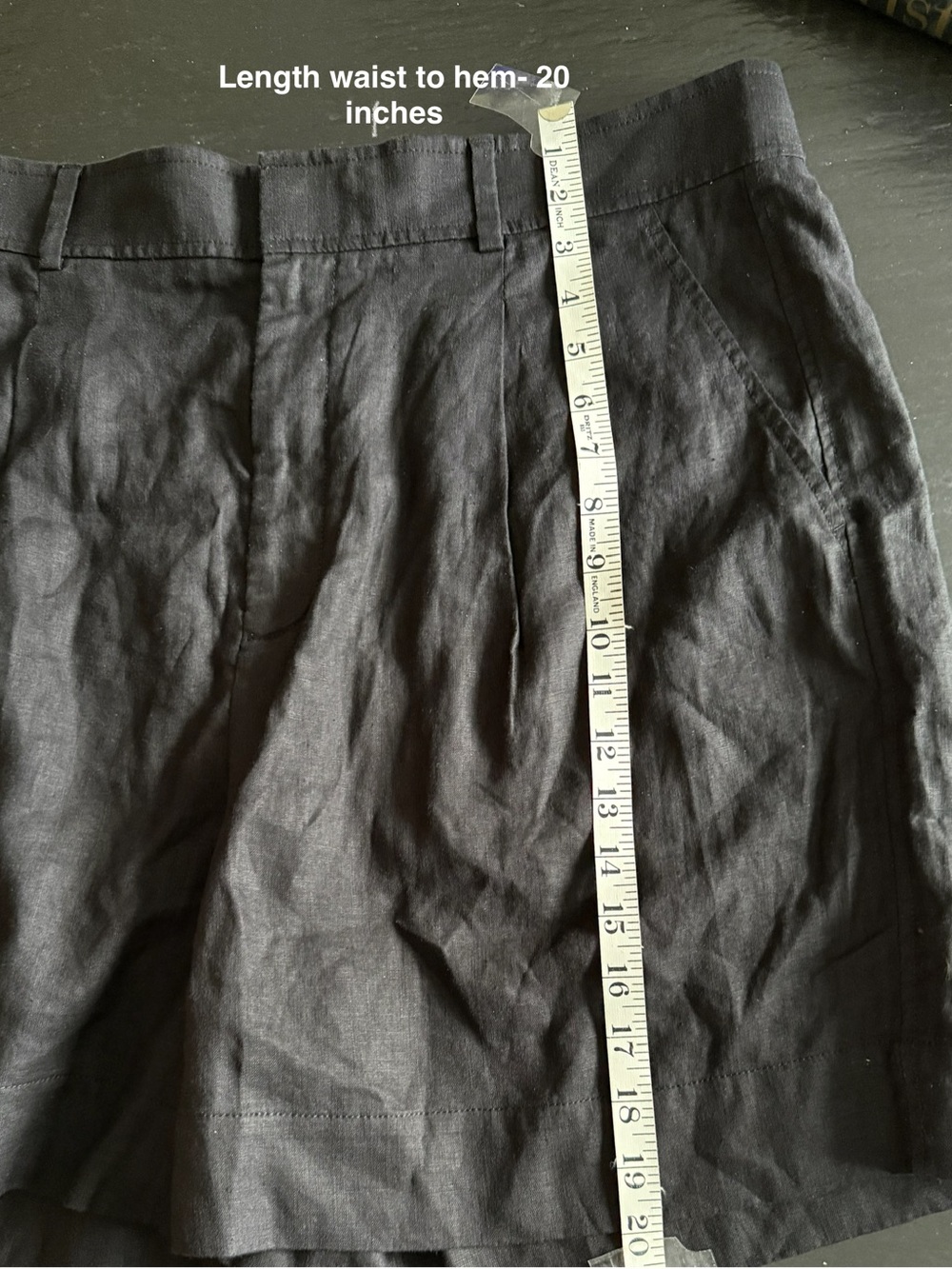 NWOT Everlane The Linen Way-High Short - 100% Linen Black Size 16 - Picture 8 of 11